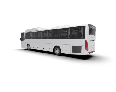 modern şehir otobüsü beyaz arka planda izole edildi, toplu taşıma.