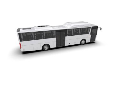 modern şehir otobüsü beyaz arka planda izole edildi, toplu taşıma.