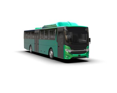 modern şehir otobüsü beyaz arka planda izole edildi, toplu taşıma.