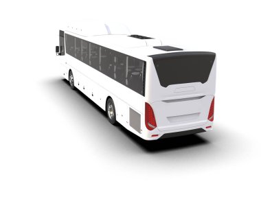 modern şehir otobüsü beyaz arka planda izole edildi, toplu taşıma.