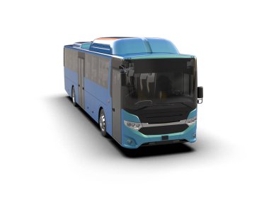 modern şehir otobüsü beyaz arka planda izole edildi, toplu taşıma.