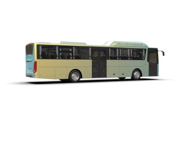modern şehir otobüsü beyaz arka planda izole edildi, toplu taşıma.
