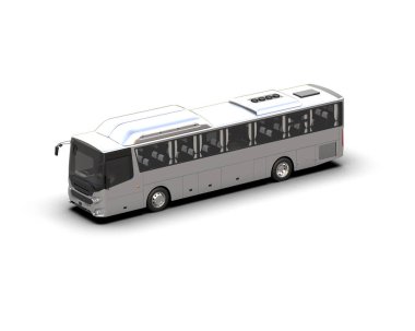 modern şehir otobüsü beyaz arka planda izole edildi, toplu taşıma.