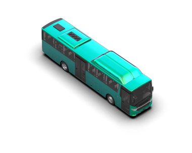 modern şehir otobüsü beyaz arka planda izole edildi, toplu taşıma.