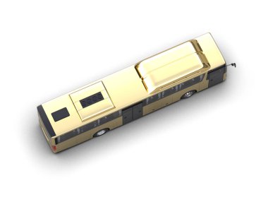 modern şehir otobüsü beyaz arka planda izole edildi, toplu taşıma.