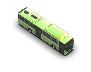 modern şehir otobüsü beyaz arka planda izole edildi, toplu taşıma.