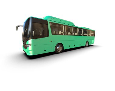 modern şehir otobüsü beyaz arka planda izole edildi, toplu taşıma.