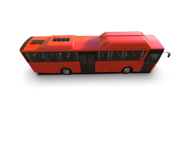 modern şehir otobüsü beyaz arka planda izole edildi, toplu taşıma.