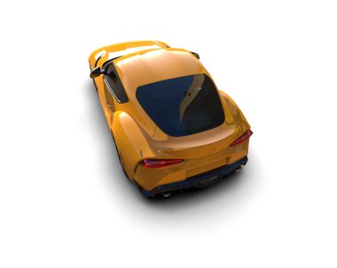 Beyaz zemin üzerinde izole edilmiş 3D resimleme spor araba