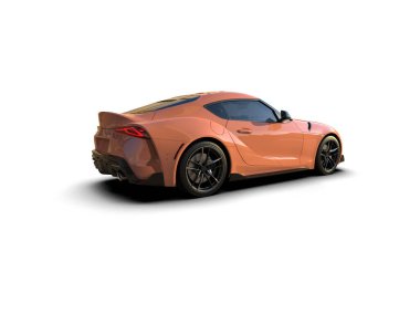 Beyaz zemin üzerinde izole edilmiş 3D resimleme spor araba