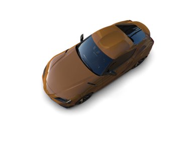 Beyaz zemin üzerinde izole edilmiş 3D resimleme spor araba