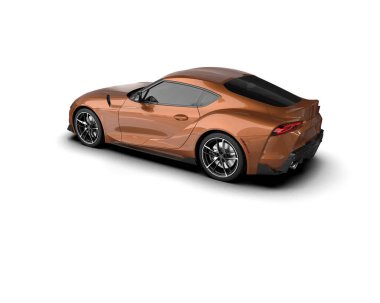 Beyaz zemin üzerinde izole edilmiş 3D resimleme spor araba