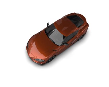 Beyaz zemin üzerinde izole edilmiş 3D resimleme spor araba