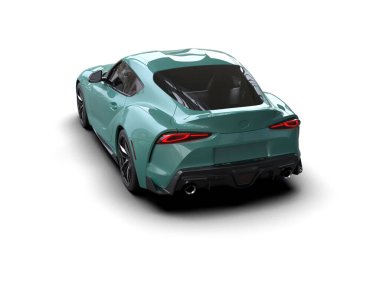 Beyaz zemin üzerinde izole edilmiş 3D resimleme spor araba