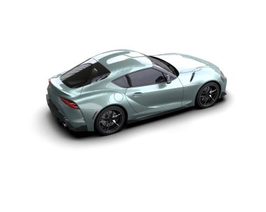 Beyaz zemin üzerinde izole edilmiş 3D resimleme spor araba