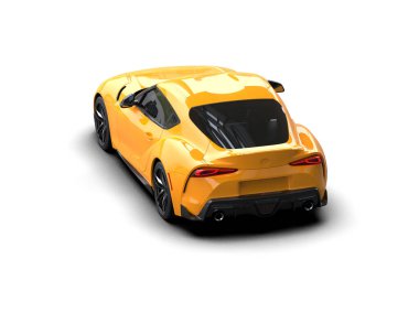 Beyaz zemin üzerinde izole edilmiş 3D resimleme spor araba