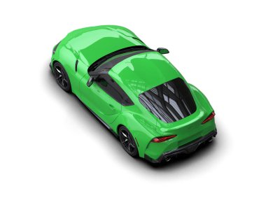 Beyaz zemin üzerinde izole edilmiş 3D resimleme spor araba
