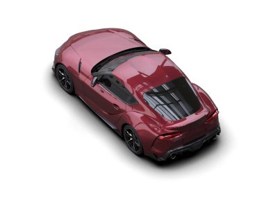 Beyaz zemin üzerinde izole edilmiş 3D resimleme spor araba