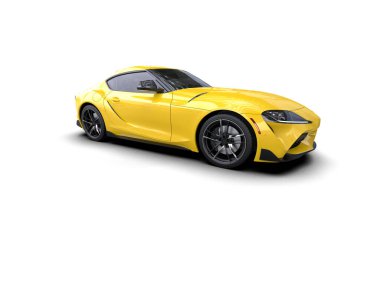 Beyaz zemin üzerinde izole edilmiş 3D resimleme spor araba