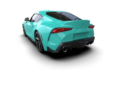 Beyaz zemin üzerinde izole edilmiş 3D resimleme spor araba