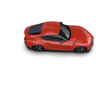 Beyaz zemin üzerinde izole edilmiş 3D resimleme spor araba