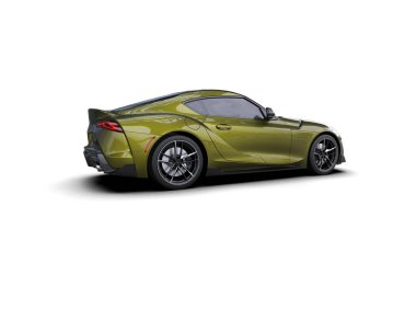 Beyaz zemin üzerinde izole edilmiş 3D resimleme spor araba