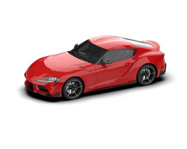 Beyaz zemin üzerinde izole edilmiş 3D resimleme spor araba