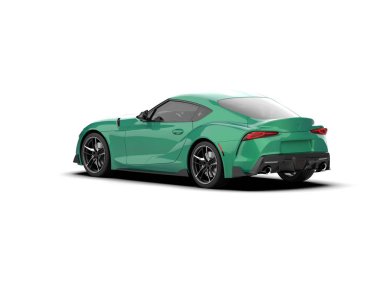 Beyaz zemin üzerinde izole edilmiş 3D resimleme spor araba