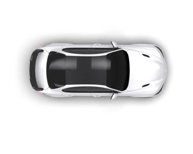 Beyaz zemin üzerinde izole edilmiş 3D resimleme spor araba