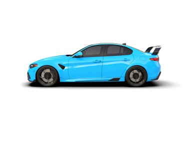 Beyaz zemin üzerinde izole edilmiş 3D resimleme spor araba