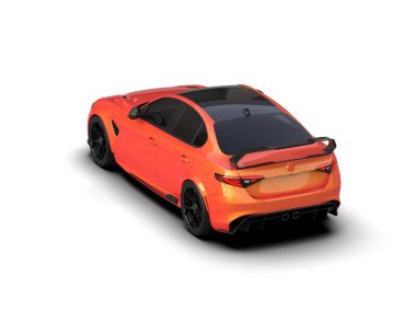 Beyaz zemin üzerinde izole edilmiş 3D resimleme spor araba