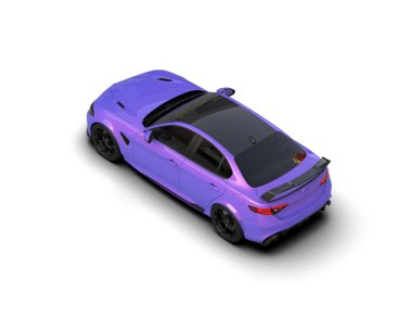 Beyaz zemin üzerinde izole edilmiş 3D resimleme spor araba