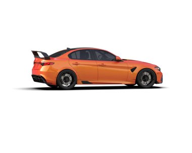 Beyaz zemin üzerinde izole edilmiş 3D resimleme spor araba