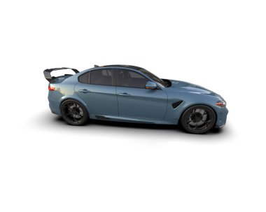 Beyaz zemin üzerinde izole edilmiş 3D resimleme spor araba