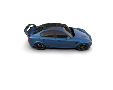 Beyaz zemin üzerinde izole edilmiş 3D resimleme spor araba