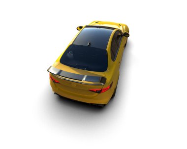 Beyaz zemin üzerinde izole edilmiş 3D resimleme spor araba