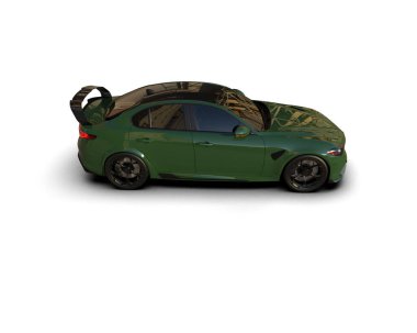 Beyaz zemin üzerinde izole edilmiş 3D resimleme spor araba