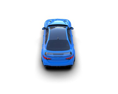 Beyaz zemin üzerinde izole edilmiş 3D resimleme spor araba