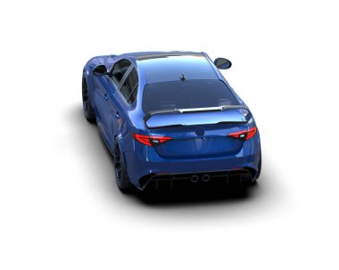 Beyaz zemin üzerinde izole edilmiş 3D resimleme spor araba