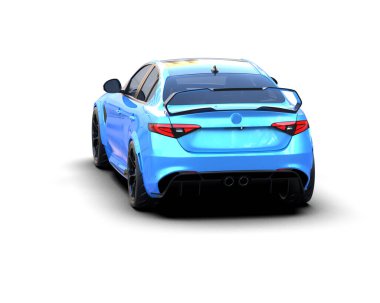 Beyaz zemin üzerinde izole edilmiş 3D resimleme spor araba