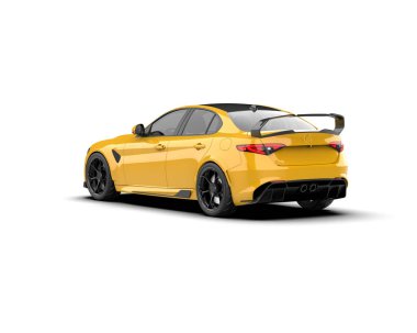 Beyaz zemin üzerinde izole edilmiş 3D resimleme spor araba