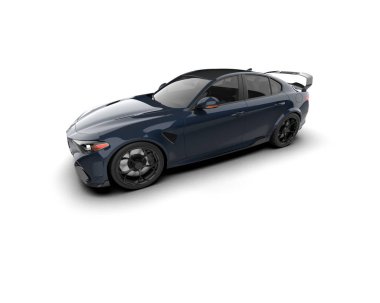 Beyaz zemin üzerinde izole edilmiş 3D resimleme spor araba