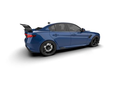 Beyaz zemin üzerinde izole edilmiş 3D resimleme spor araba