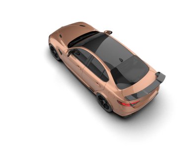 Beyaz zemin üzerinde izole edilmiş 3D resimleme spor araba