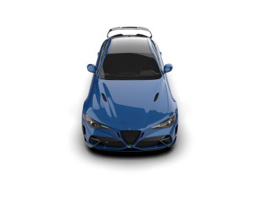 Beyaz zemin üzerinde izole edilmiş 3D resimleme spor araba