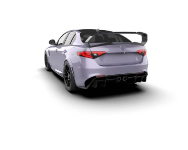 Beyaz zemin üzerinde izole edilmiş 3D resimleme spor araba