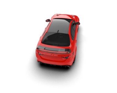 Beyaz zemin üzerinde izole edilmiş 3D resimleme spor araba