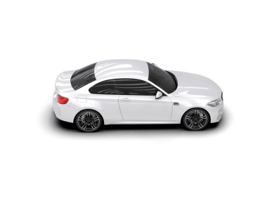 Beyaz zemin üzerinde izole edilmiş 3D resimleme spor araba
