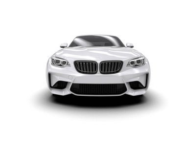 Beyaz zemin üzerinde izole edilmiş 3D resimleme spor araba