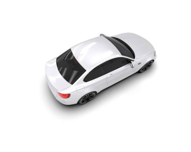 Beyaz zemin üzerinde izole edilmiş 3D resimleme spor araba